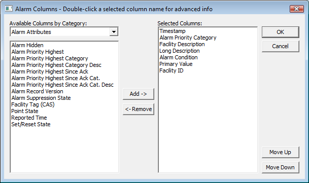 Alarm Columns